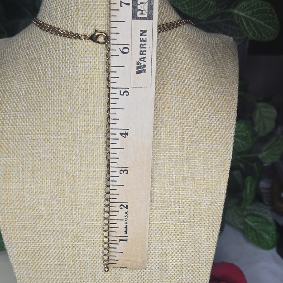 Rose Gold Tone Metal Fringe Bib Statement Necklace - Picture 5 of 8